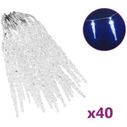 Guirlande lumineuse à glaçons de Noël 40 pcs Bleu Acrylique vidaXL