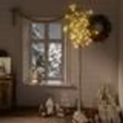vidaXL Sapin de Noël 200 LED blanc chaud Saule 2,2 m Int/Ext - TU