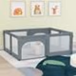 vidaXL Parc pour bébé avec 2 portes Gris clair Tissu Oxford