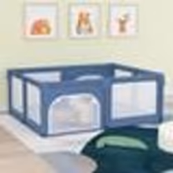 vidaXL Parc pour bébé avec 2 portes Bleu clair Tissu Oxford