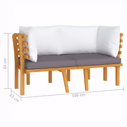 VidaXL 316265 banc de jardin Bois d'acacia, Tissu, Polyester - Vue supplémentaire 7