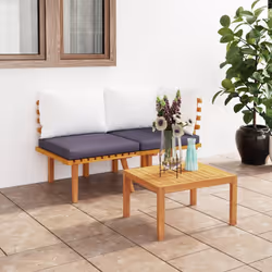 VidaXL 316267 banc de jardin Bois d'acacia, Tissu, Polyester