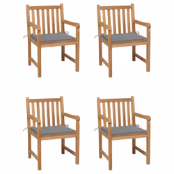 VidaXL 3073005, Terrace, Siège rembourré, Teck, Gris, Polyester, 580 mm
