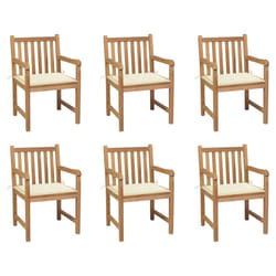 VidaXL 3073006 chaise d'extérieur Terrace Siège rembourré Teck Crème