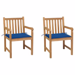 VidaXL 3073014, Terrace, Siège rembourré, Teck, Bleu, Polyester, 580 mm