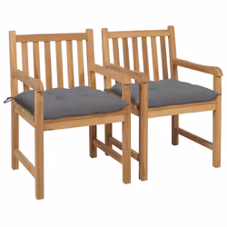 VidaXL 3073020, Terrace, Siège rembourré, Teck, Gris, Polyester, 580 mm