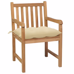 VidaXL 3073021 chaise d'extérieur Terrace Siège rembourré Teck Crème, Blanc - Vue supplémentaire 3