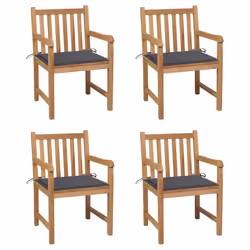 VidaXL 3073031, Terrace, Siège rembourré, Teck, Anthracite, Polyester, 580 mm