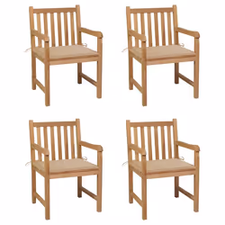 VidaXL 3073034, Terrace, Siège rembourré, Teck, Beige, Polyester, 580 mm