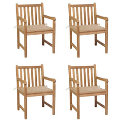VidaXL 3073034 chaise d'extérieur Terrace Siège rembourré Teck Beige