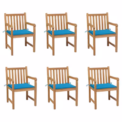 VidaXL 3073035, Terrace, Siège rembourré, Teck, Bleu, Polyester, 580 mm