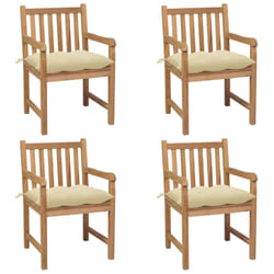 VidaXL 3073048 chaise d'extérieur Terrace Siège rembourré Teck Crème, Blanc