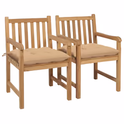 VidaXL 3073049, Terrace, Siège rembourré, Teck, Beige, Polyester, 580 mm