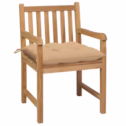 VidaXL 3073049 chaise d'extérieur Terrace Siège rembourré Teck Beige