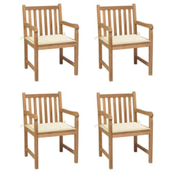 VidaXL 3073060 chaise d'extérieur Terrace Siège rembourré Teck Crème