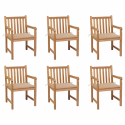 VidaXL 3073061, Terrace, Siège rembourré, Teck, Beige, Polyester, 580 mm