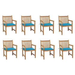 VidaXL 3073062 chaise d'extérieur Terrace Siège rembourré Teck Bleu