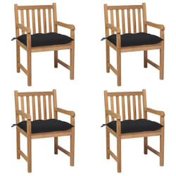 VidaXL 3073080 chaise d'extérieur Terrace Siège rembourré Teck Noir