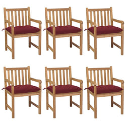 VidaXL 3073082 chaise d'extérieur Terrace Siège rembourré Teck Rouge