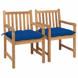 VidaXL 3073083, Terrace, Siège rembourré, Teck, Bleu, Polyester, 580 mm