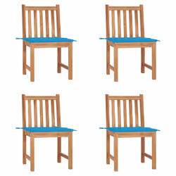 VidaXL 3073092, Terrace, Siège rembourré, Teck, Bleu, Polyester, 500 mm