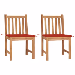 VidaXL 3073094, Terrace, Siège rembourré, Teck, Rouge, Polyester, 500 mm