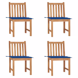 VidaXL 3073098, Terrace, Siège rembourré, Teck, Bleu, Polyester, 500 mm