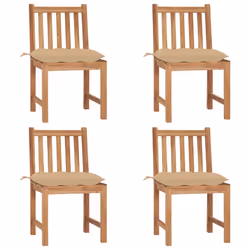 VidaXL 3073106, Terrace, Siège rembourré, Teck, Beige, Polyester, 500 mm