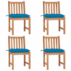 VidaXL 3073107, Terrace, Siège rembourré, Teck, Bleu, Polyester, 500 mm