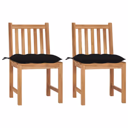 VidaXL 3073110, Terrace, Siège rembourré, Teck, Noir, Polyester, 500 mm