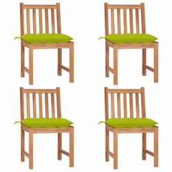 VidaXL 3073114, Terrace, Siège rembourré, Teck, Vert, Polyester, 500 mm