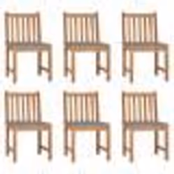vidaXL Chaises de jardin lot de 6 avec coussins Bois de teck massif - TU