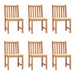 VidaXL 3073117, Terrace, Siège rembourré, Teck, Crème, Polyester, 500 mm