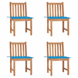 VidaXL 3073119, Terrace, Siège rembourré, Teck, Bleu, Polyester, 500 mm