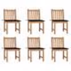 vidaXL Chaises de jardin lot de 6 avec coussins Bois de teck massif - TU