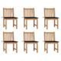 vidaXL Chaises de jardin lot de 6 avec coussins Bois de teck massif - TU