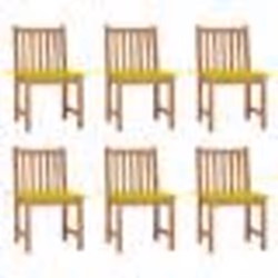 vidaXL Chaises de jardin lot de 6 avec coussins Bois de teck massif - TU