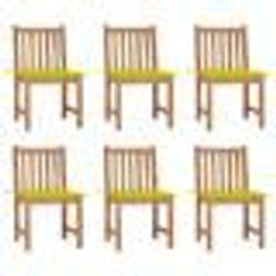 vidaXL Chaises de jardin lot de 6 avec coussins Bois de teck massif - TU