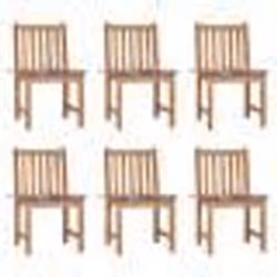 vidaXL Chaises de jardin lot de 6 avec coussins Bois de teck massif - TU