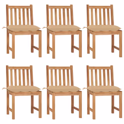 VidaXL 3073133, Terrace, Siège rembourré, Teck, Beige, Polyester, 500 mm