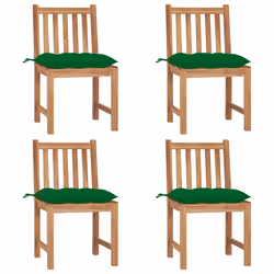 VidaXL 3073135, Terrace, Siège rembourré, Teck, Vert, Polyester, 500 mm