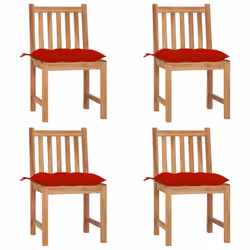 VidaXL 3073136, Terrace, Siège rembourré, Teck, Rouge, Polyester, 500 mm