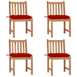 VidaXL 3073136 chaise d'extérieur Terrace Siège rembourré Teck Rouge