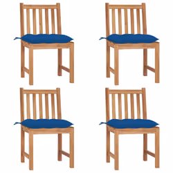 VidaXL 3073140, Terrace, Siège rembourré, Teck, Bleu, Polyester, 500 mm