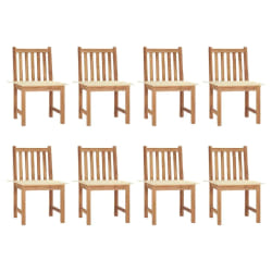 vidaXL Chaises de jardin lot de 8 avec coussins Bois de teck massif - TU