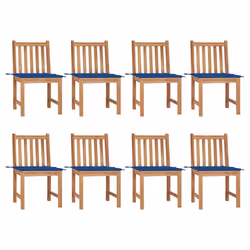 VidaXL 3073152, Terrace, Siège rembourré, Teck, Bleu, Polyester, 500 mm