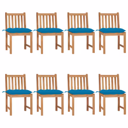 VidaXL 3073161, Terrace, Siège rembourré, Teck, Bleu, Polyester, 500 mm