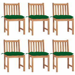 VidaXL 3073162, Terrace, Siège rembourré, Teck, Vert, Polyester, 500 mm