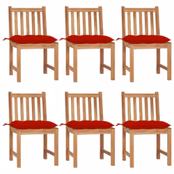 VidaXL 3073163, Terrace, Siège rembourré, Teck, Rouge, Polyester, 500 mm