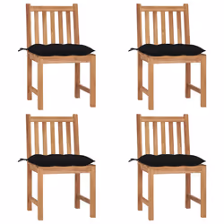 VidaXL 3073164, Terrace, Siège rembourré, Teck, Noir, Polyester, 500 mm